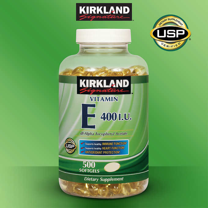 Kirkland Signature Vitamin E 400 IU, 500 Softgels 維生素E軟膠囊 （500粒）